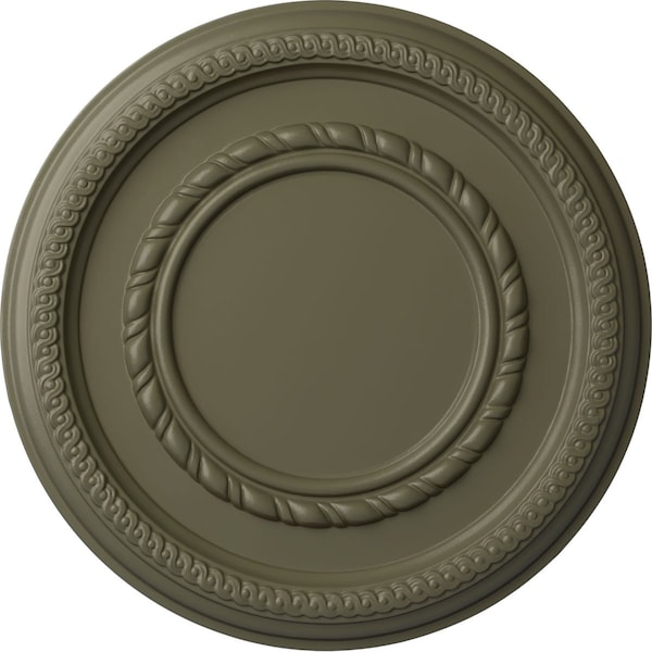 Ekena Millwork Federal Roped Small Ceiling Medallion (Fits Canopies up to 6"), 12 5/8"OD x 1 1/8"P, Spartan Stone CM12FESSF - main